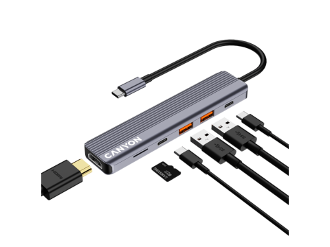 CANYON hub DS-17 6in1 4k USB-C Grey