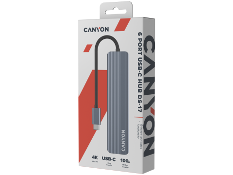 CANYON hub DS-17 6in1 4k USB-C Grey