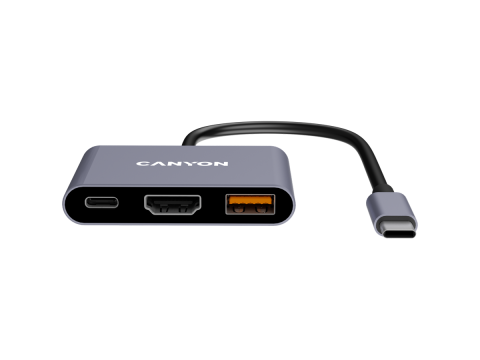 CANYON hub DS-4 3in1 USB-C Grey