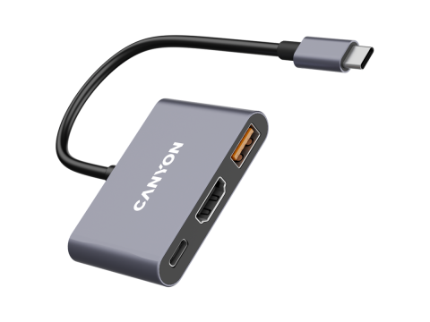 CANYON hub DS-4 3in1 USB-C Grey