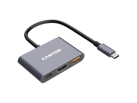 CANYON hub DS-4 3in1 USB-C Grey