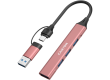CANYON hub DS-02 4in1 USB-A/C Pink