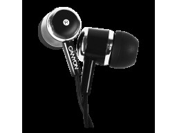 CANYON EPM-01, Stereo earphones with microphone, Black, cable length 1.2m, 23*9*10.5mm,0.013kg