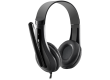 CANYON HSC-1, basic PC headset with microphone, combined 3.5mm plug, leather pads, Flat cable length 2.0m, 160*60*160mm, 0.13kg, Black