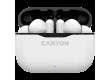 CANYON TWS-3, Bluetooth headset, with microphone, BT V5.0, Bluetrum AB5376A2, battery EarBud 40mAh*2+Charging Case 300mAh, cable length 0.3m, 62*22*46mm, 0.046kg, White