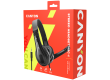 CANYON HSC-1, basic PC headset with microphone, combined 3.5mm plug, leather pads, Flat cable length 2.0m, 160*60*160mm, 0.13kg, Black