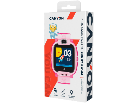 CANYON kids watch Jondy KW-44 4G Camera GPS Music Pink