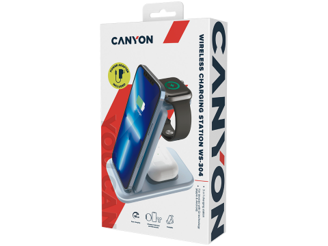 CANYON wireless charger WS-304 15W 3in1 Blue