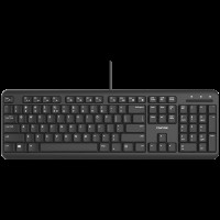 CANYON HKB-20, wired keyboard with Silent switches ,105 keys,black, 1.8 Meters cable length,Size 442*142*17.5mm,460g,RU layout