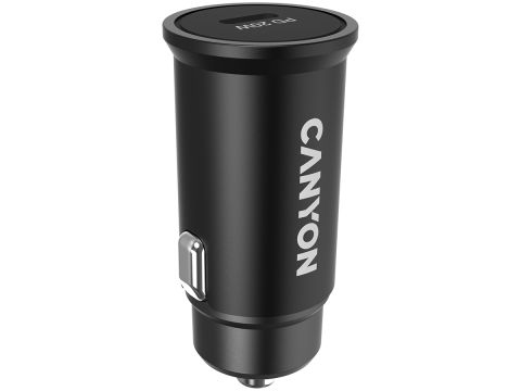 Canyon C-20, PD 20W Pocket size car charger, input: DC12V-24V, output: PD20W, support iPhone12 PD fast charging, Compliant with CE RoHs , Size: 50.6*23.4*23.4, 18g, Black