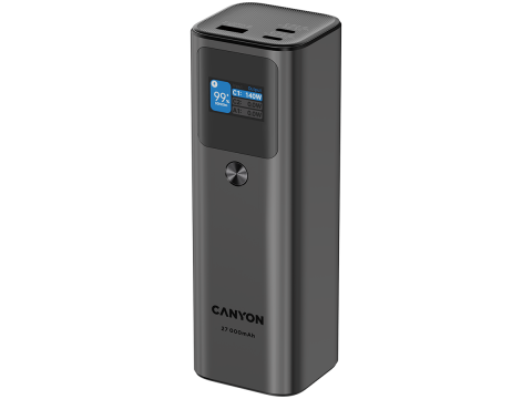 CANYON power bank PB-2010 TFT 27000 mAh 97.2Wh PD140W QC 3.0 Dark Grey