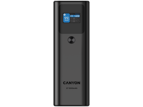 CANYON power bank PB-2010 TFT 27000 mAh 97.2Wh PD140W QC 3.0 Dark Grey