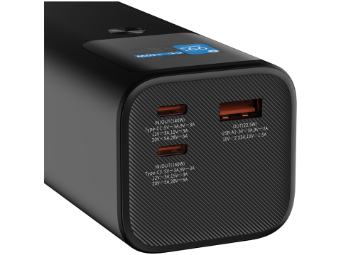 CANYON power bank PB-2010 TFT 27000 mAh 97.2Wh PD140W QC 3.0 Dark Grey