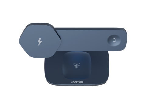 CANYON Wireless Charging Station Hexagon 310 3in1 DarkGrey/Blue