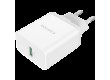 CANYON H-24, Wall charger with 1*USB, QC3.0 24W, Input: 100V-240V, Output: DC 5V/3A,9V/2.67A,12V/2A, Eu plug, Over-load,  over-heated, over-current and short circuit protection, CE, RoHS ,ERP. Size:89*46*26.5 mm,58g, White