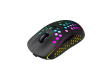 Canyon 7keys Gaming 2.4G wireless mouse, KA8 sensor, DPI up to 1600, rubber coating on panel, Huano 1million switch, 45cm PVC cable, ABS material. 400mAh battery, size: 125.8*63.7*41mm, weight: 95g, Black