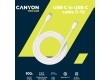 CANYON UC-12, cable 100W, 20V/ 5A, typeC to Type C, 2M with Emark, Power wire :20AWG*4C,Signal wires :28AWG*4C,OD4.5mm, PVC ,white