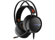 CANYON INTERCEPTOR GH-8A, Gaming headset 3.5mm jack plus USB connector for LED backlight, adjustable microphone and volume control, with 2in1 3.5mm adapter, cable 2M, Black and Orange, 0.36kg