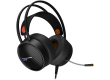 CANYON INTERCEPTOR GH-8A, Gaming headset 3.5mm jack plus USB connector for LED backlight, adjustable microphone and volume control, with 2in1 3.5mm adapter, cable 2M, Black and Orange, 0.36kg