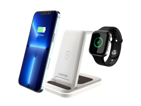 CANYON wireless charger WS-304 15W 3in1 Cosmic Latte