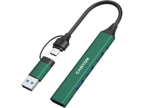 CANYON hub DS-02 4in1 USB-A/C Green