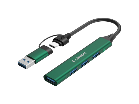 CANYON hub DS-02 4in1 USB-A/C Green