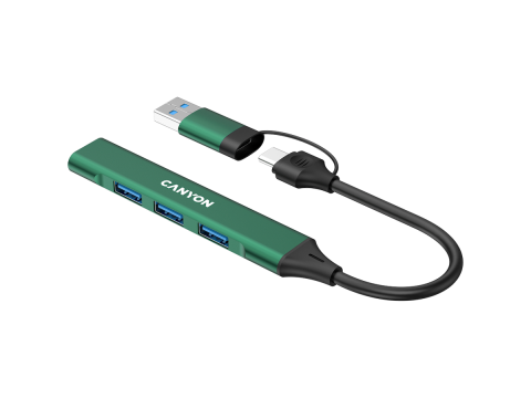 CANYON hub DS-02 4in1 USB-A/C Green