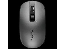 CANYON MW-18, 2.4GHz Wireless Rechargeable Mouse with Pixart sensor, 4keys, Silent switch for right/left keys,DPI: 800/1200/1600, Max. usage 50 hours for one time full charged, 300mAh Li-poly battery, Dark grey, cable length 0.6m, 116.4*63.3*32.3mm,