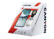 CANYON WS-302, 3in1 Wireless charger, with touch button for Running water light, Input 9V/2A, 12V/2A, Output 15W/10W/7.5W/5W, Type c to USB-A cable length 1.2m, 137*103*140mm, 0.22Kg, White