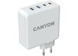 CANYON H-100, GAN 100W charger  Input:  100V-240V Output: USB-C1/C2: 5V 3A , 9V 3A , 12V 3A , 15V 3A , 20V 5A  USB-A 1/A2: 4.5V/5A, 5V/4.5A, 9V/3A, 12V/2.5A,  20V/1.5A  C1+C2 : 65W + 30W； C1+A1 : 65W + 30W ； C1+A2 : 65W + 30W ；C1+A1+A2 : 65W +