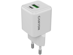 CANYON charger CU20AC GaN 20W 1xPD 1xQC EU White