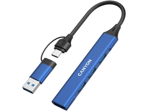 CANYON hub DS-02 4in1 USB-A/C Blue