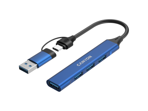 CANYON hub DS-02 4in1 USB-A/C Blue
