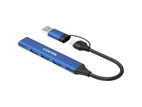CANYON hub DS-02 4in1 USB-A/C Blue
