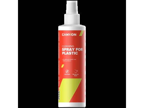 CANYON CCL22, Plastic Cleaning Spray for external plastic and metal surfaces of computers, telephones, fax machines and other office equipment, 250ml, 58x58x195mm, 0.277kg