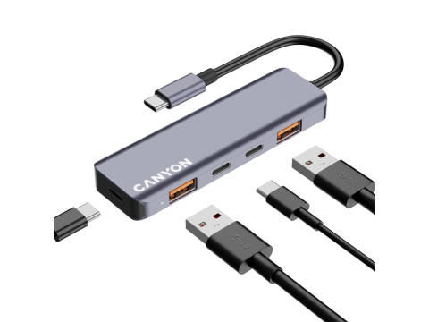 CANYON hub DS-18 5in1 USB-C Grey