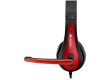 CANYON HSC-1, basic PC headset with microphone, combined 3.5mm plug, leather pads, Flat cable length 2.0m, 160*60*160mm, 0.13kg, Black-red