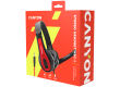 CANYON HSC-1, basic PC headset with microphone, combined 3.5mm plug, leather pads, Flat cable length 2.0m, 160*60*160mm, 0.13kg, Black-red