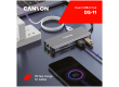 CANYON DS-11, 9 in 1 USB C hub, with 1*HDMI: 4K*30Hz,1*Gigabit Ethernet,, 1*Type-C PD charging port, Max 100W PD input. 2*USB3.0,transfer speed up to 5Gbps. 1*USB 2.0, 1*SD, 1*3.5mm audio jack, cable 18cm, Aluminum alloy housing115*46*15 mm, 88.5g, Dark g