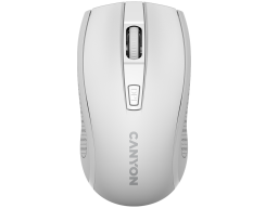 CANYON MW-7, 2.4Ghz wireless mouse, 6 buttons, DPI 800/1200/1600, with 1 AA battery ,size 110*60*37mm,58g,white