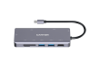 CANYON DS-11, 9 in 1 USB C hub, with 1*HDMI: 4K*30Hz,1*Gigabit Ethernet,, 1*Type-C PD charging port, Max 100W PD input. 2*USB3.0,transfer speed up to 5Gbps. 1*USB 2.0, 1*SD, 1*3.5mm audio jack, cable 18cm, Aluminum alloy housing115*46*15 mm, 88.5g, Dark g