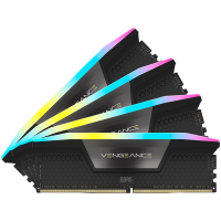 Corsair DDR5, 5600MT/s 64GB 4x16GB DIMM, Unbuffered, 36-36-36-76, Std PMIC, XMP 3.0, VENGEANCE RGB DDR5 Black Heatspreader, Black PCB, 1.25V, for Intel 700 Series