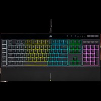 CORSAIR K55 RGB PRO Gaming Keyboard, Backlit Zoned RGB LED, Rubberdome