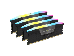 CORSAIR DDR5, 6400MT/s 64GB 4x16GB DIMM, 32-40-40-84, Std PMIC, XMP 3.0, VENGEANCE RGB DDR5 Black Heatspreader, 1.4V