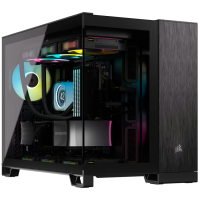 CORSAIR 2500X Micro ATX Dual Chamber PC Case - Black/Obsidian Aluminum