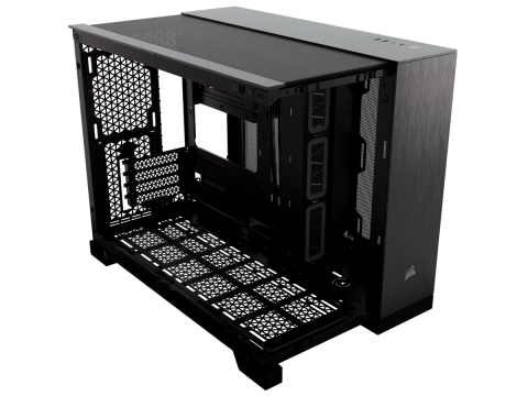 CORSAIR 2500X Micro ATX Dual Chamber PC Case - Black/Obsidian Aluminum