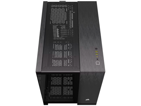 CORSAIR 2500X Micro ATX Dual Chamber PC Case - Black/Obsidian Aluminum