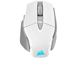 Corsair M65 RGB ULTRA WIRELESS Gaming Mouse, Backlit RGB LED, Optical, Silver ALU, White, EAN: 840006658740