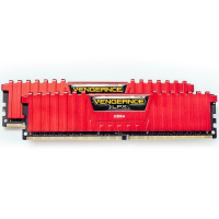 Corsair DDR4, 2666MHz 8GB 2x4GB DIMM, Unbuffered, 16-18-18-35, XMP 2.0, Vengeance LPX red Heatspreader, Black PCB, 1.2V, for SKL
