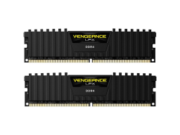 Corsair DDR4, 2400MHz 8GB 2x4GB DIMM, Unbuffered, 14-16-16-31, XMP 2.0, Vengeance LPX black Heatspreader, Black PCB, 1.2V, for SKL
